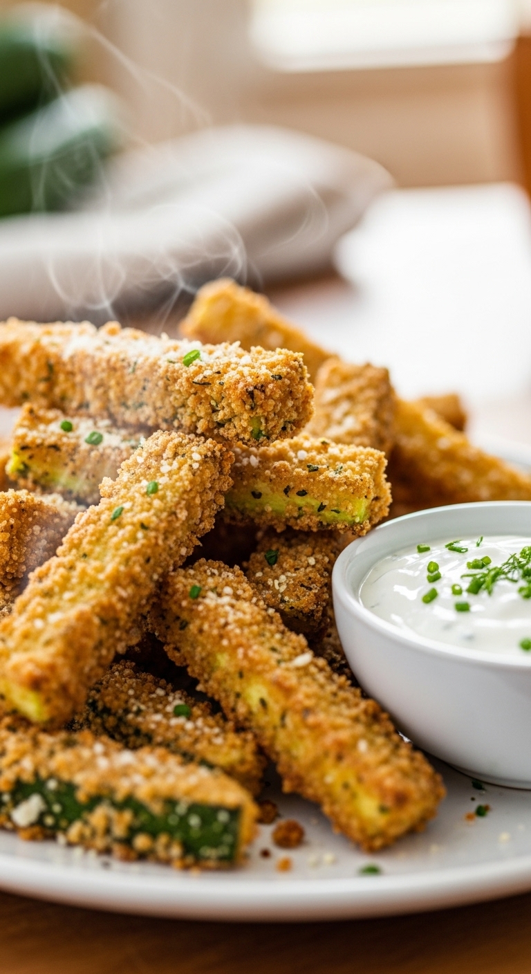Crispy Low Calorie Air Fryer Zucchini Fries: Guilt-Free Snack! 1 Air fryer zucchini fries