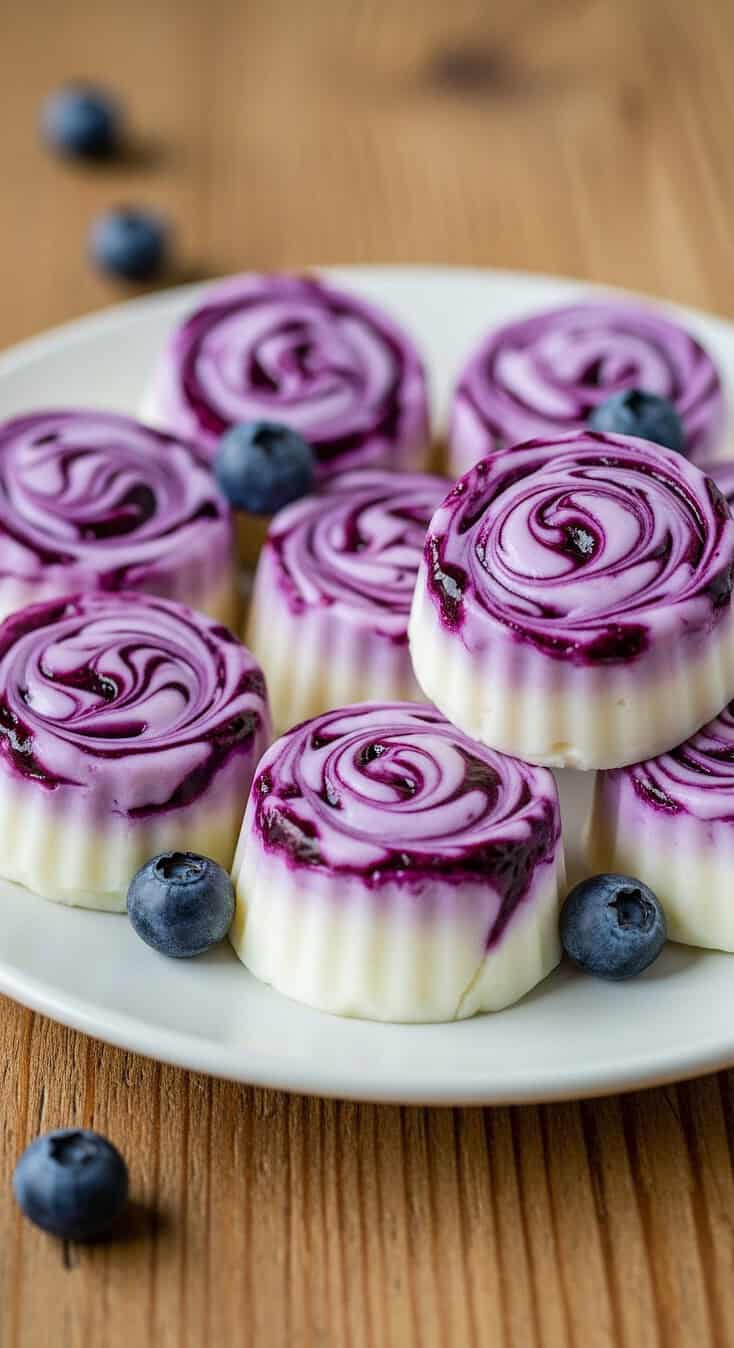 Blueberry swirl yogurt bites