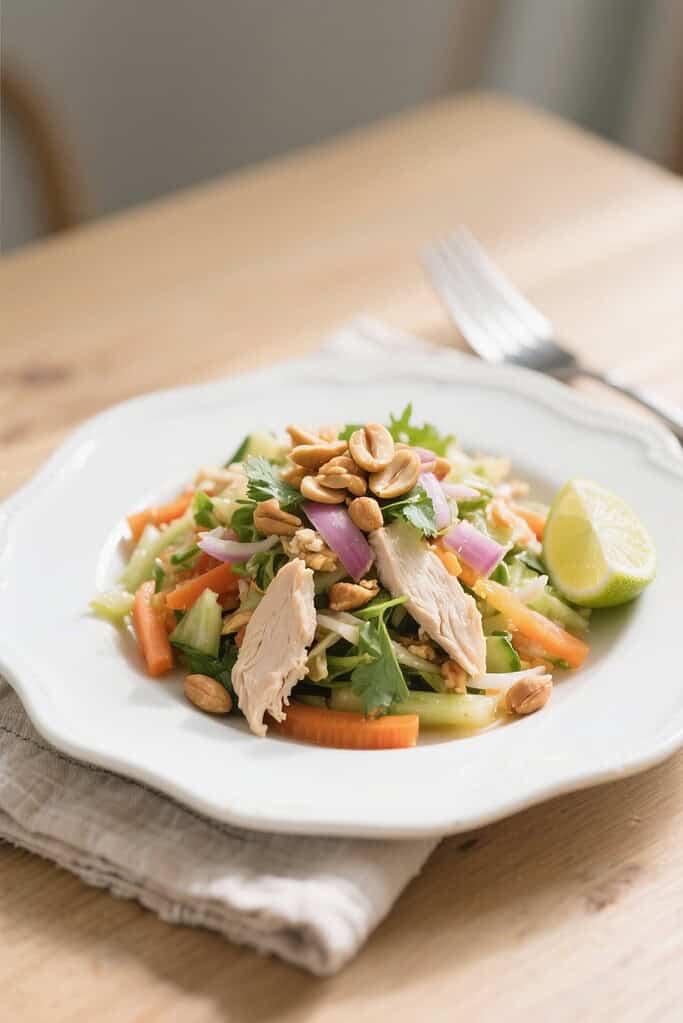 Crunchy Vietnamese Chicken Salad: A Fresh, Flavor-Packed Recipe 3 Crunchy vietnamese chicken salad served