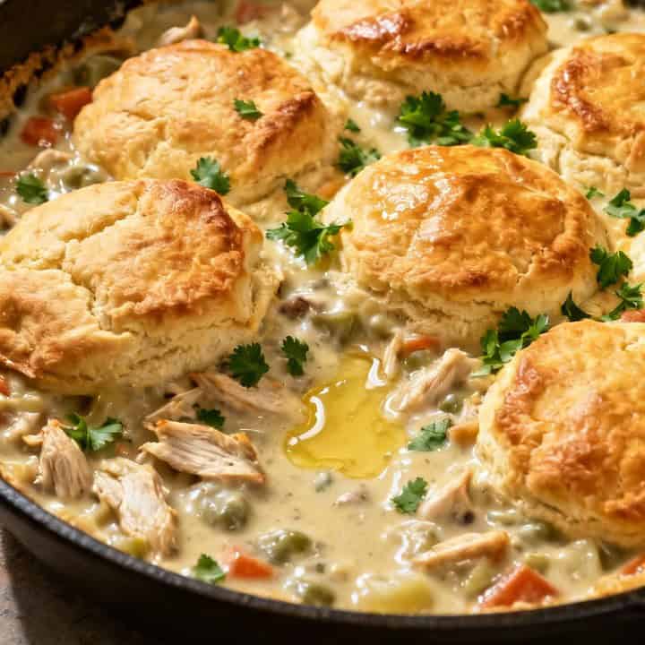 Chicken Pot Pie With Biscuits – Quick Weeknight Dinner Recipe 3 Chicken pot pie with biscuits