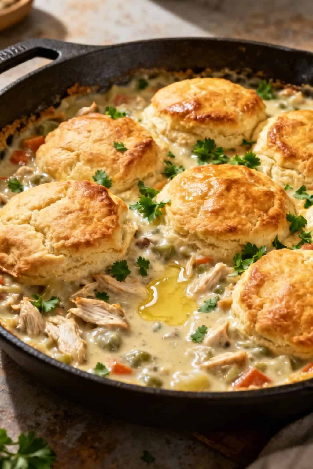 Chicken Pot Pie With Biscuits – Quick Weeknight Dinner Recipe 1 Chicken pot pie with biscuits