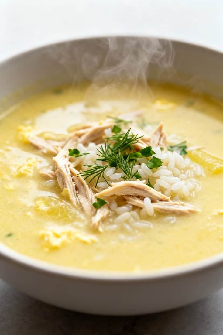 Greek lemon chicken soup