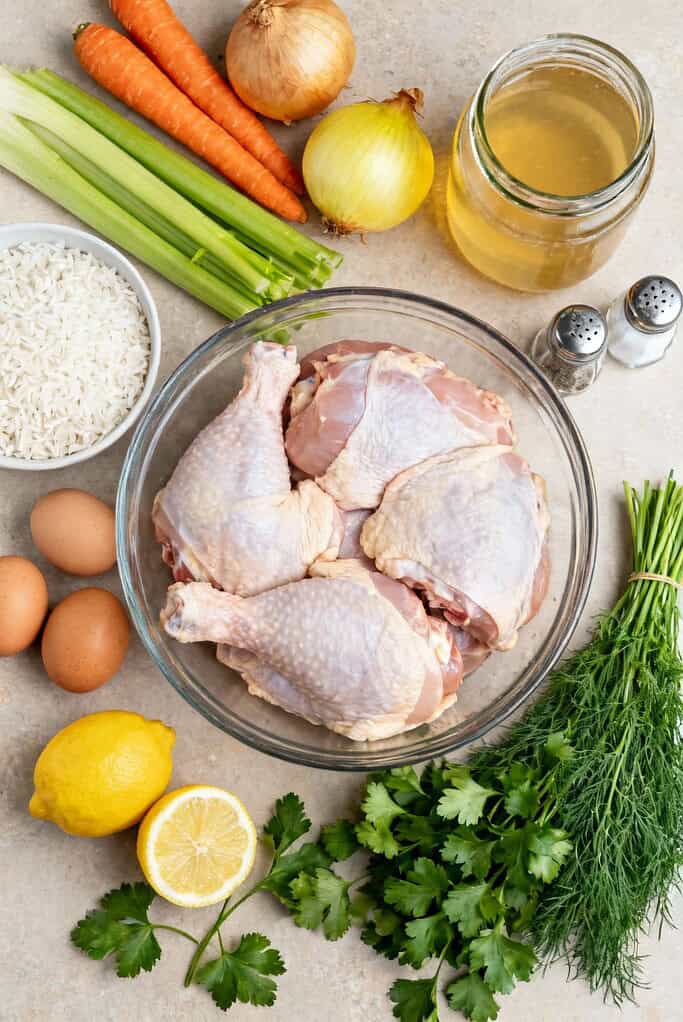 Greek Lemon Chicken Soup: A Comforting Bowl Of Avgolemono 2 Greek lemon chicken soup ingredients