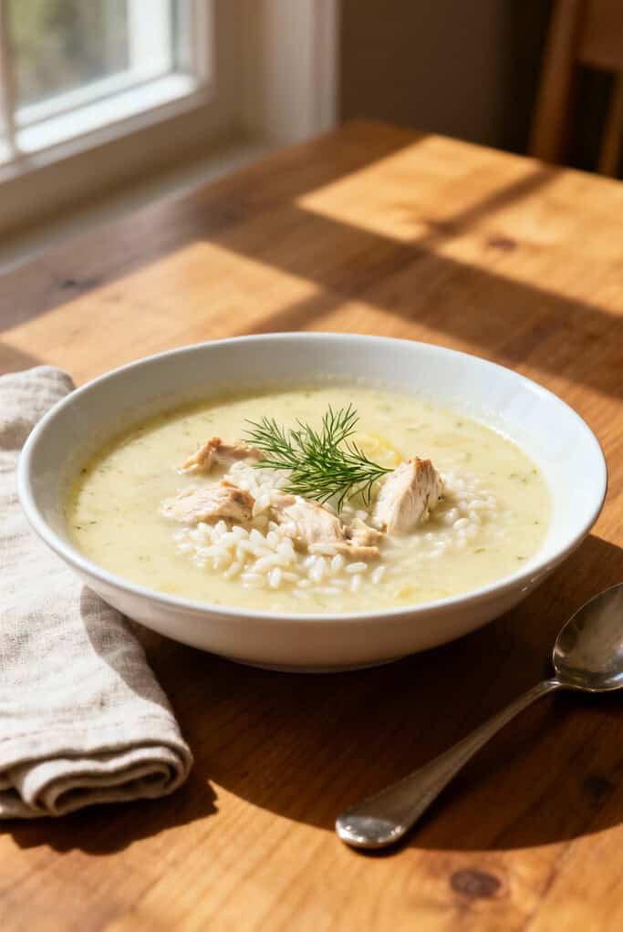 Greek Lemon Chicken Soup: A Comforting Bowl Of Avgolemono 3 Greek lemon chicken soup served