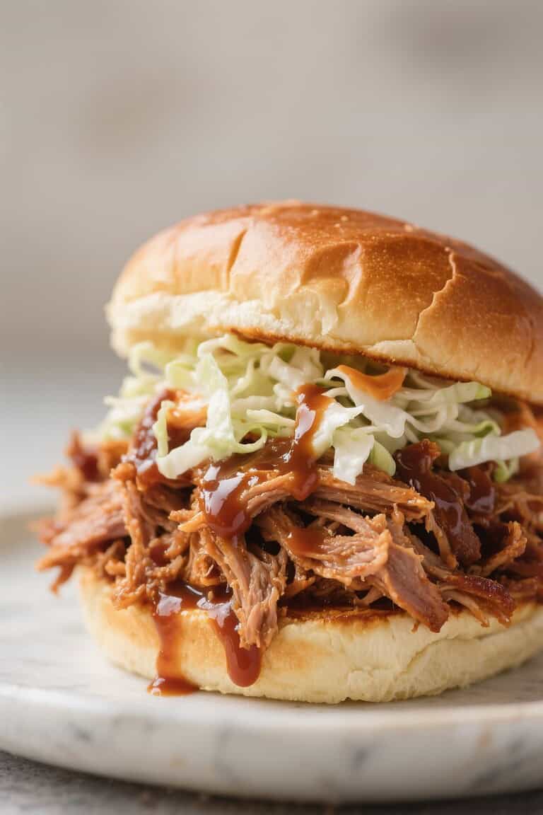 Instant pot bbq pulled pork burger