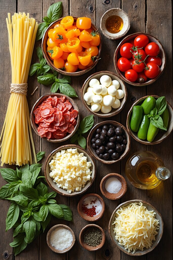 Delicious Italian Spaghetti Salad Recipe – Fresh &Amp; Flavorful 2 Italian spaghetti salad ingredients