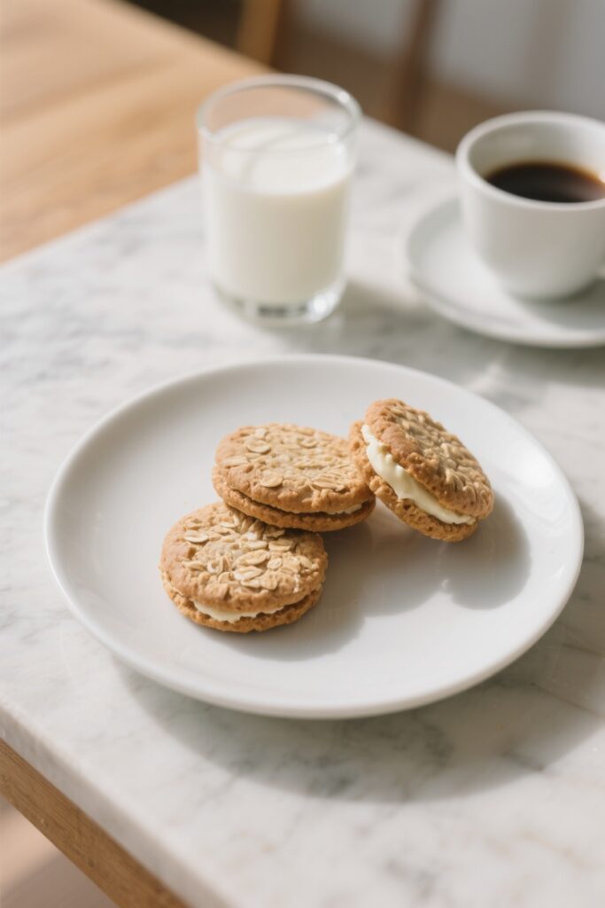 Easy Oatmeal Sandwich Cookies Recipe: Soft, Chewy &Amp; Creamy! 3 Oatmeal sandwich cookies served