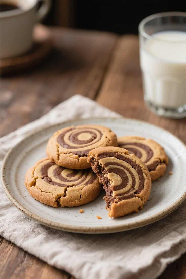 Peanut butter brownie swirl cookies served