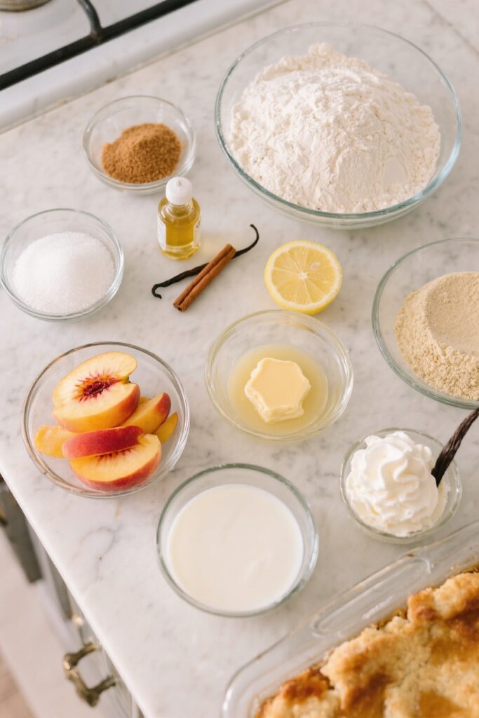 Classic Southern Peach Cobbler Recipe (Easiest Ever!) 2 Classic southern peach cobbler ingredients