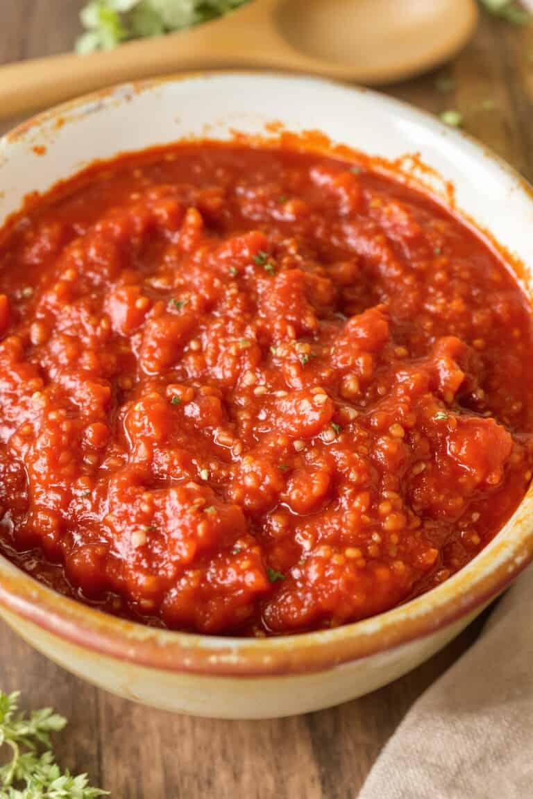 Fresh homemade pizza sauce
