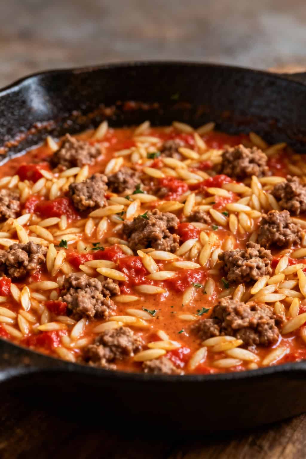 Creamy Ground Beef Orzo With Tomato Sauce – Easy Weeknight Dinner 1 Ground beef orzo with tomato cream sauce