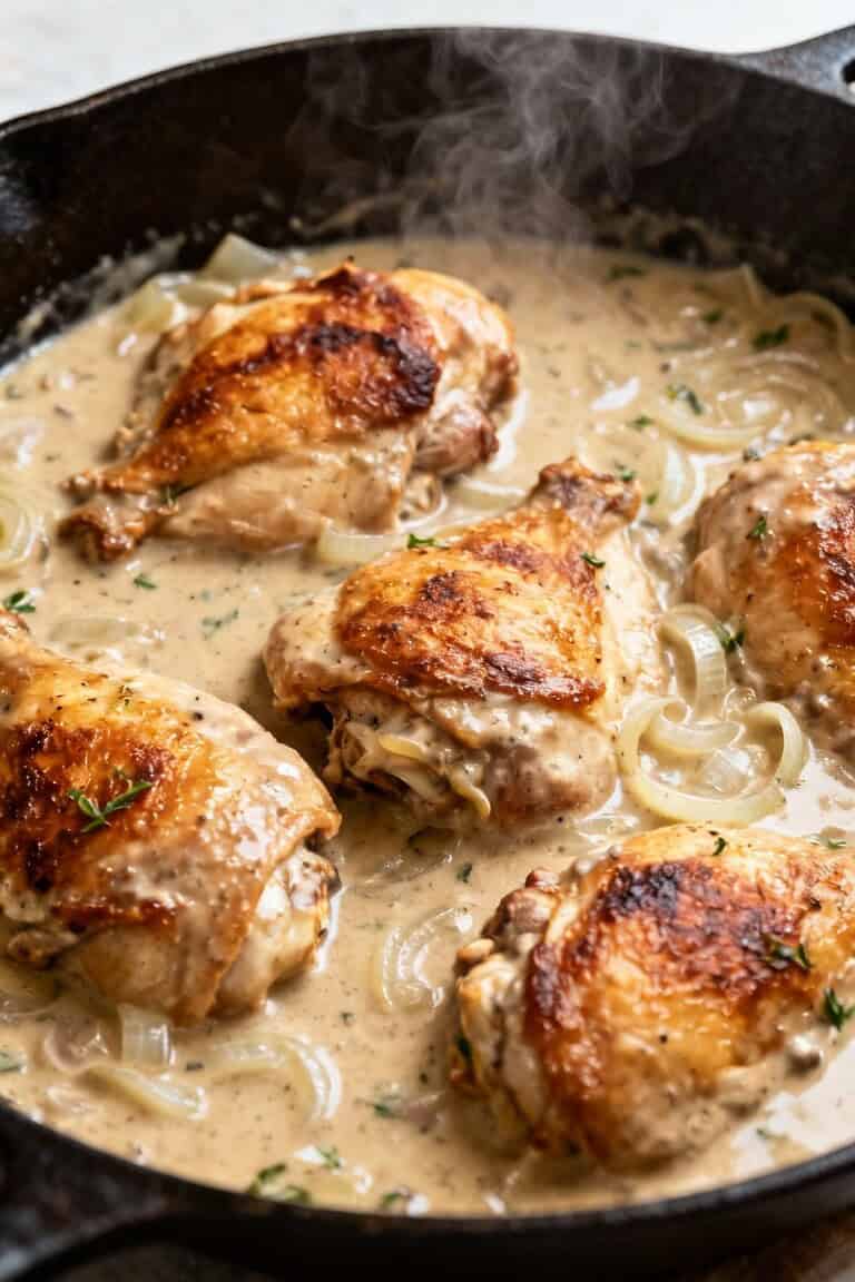 Creamy smothered chicken and rice