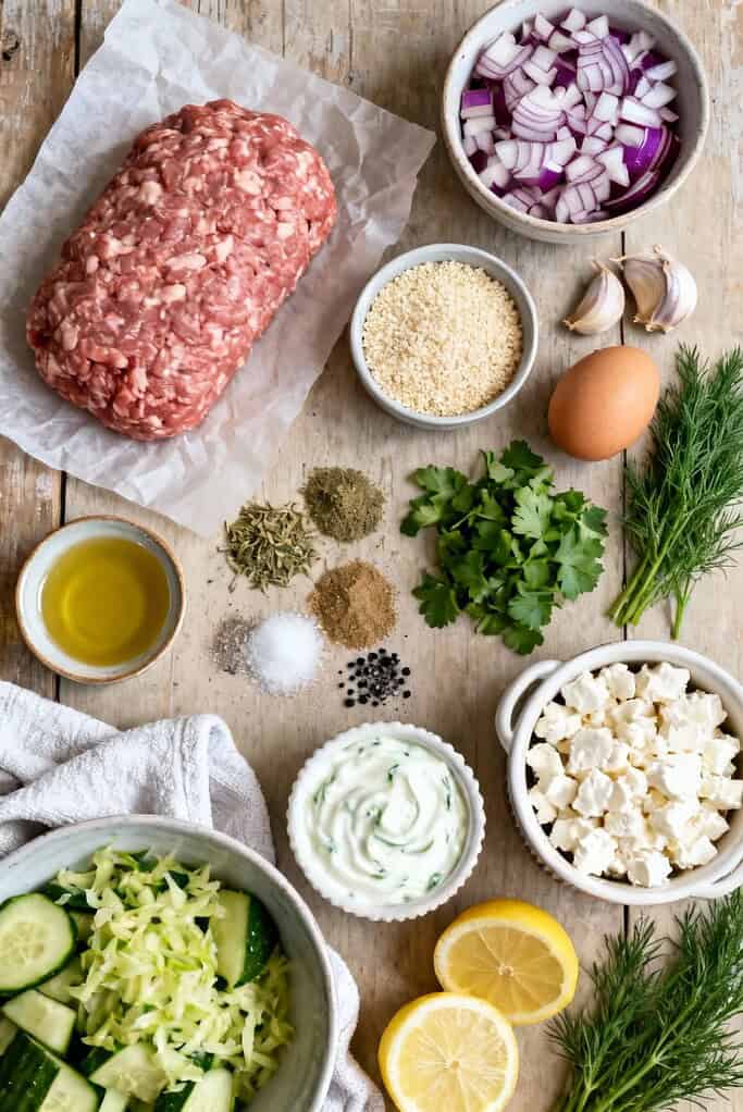 Greek Turkey Meatballs With Tzatziki: A Healthy Mediterranean Delight 2 Greek turkey meatballs with tzatziki ingredients