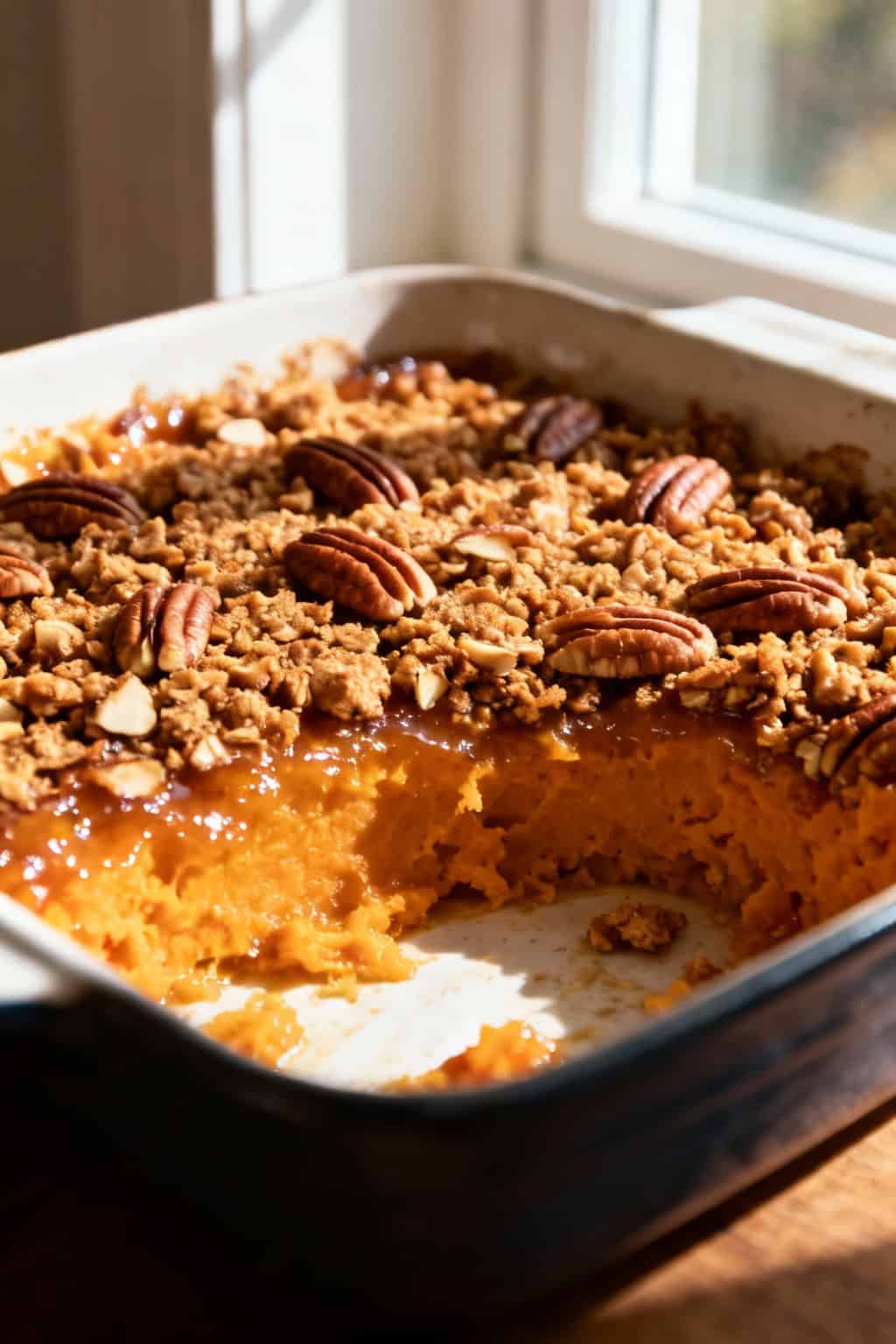 Holiday Sweet Potato Casserole With Crunchy Pecan Topping 1 Sweet potato casserole with crunchy pecan topping recipe