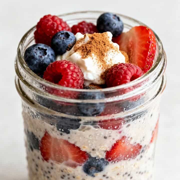 Healthy Vanilla Berry Protein Overnight Oats For Busy Mornings 3 Healthy vanilla berry protein overnight oats