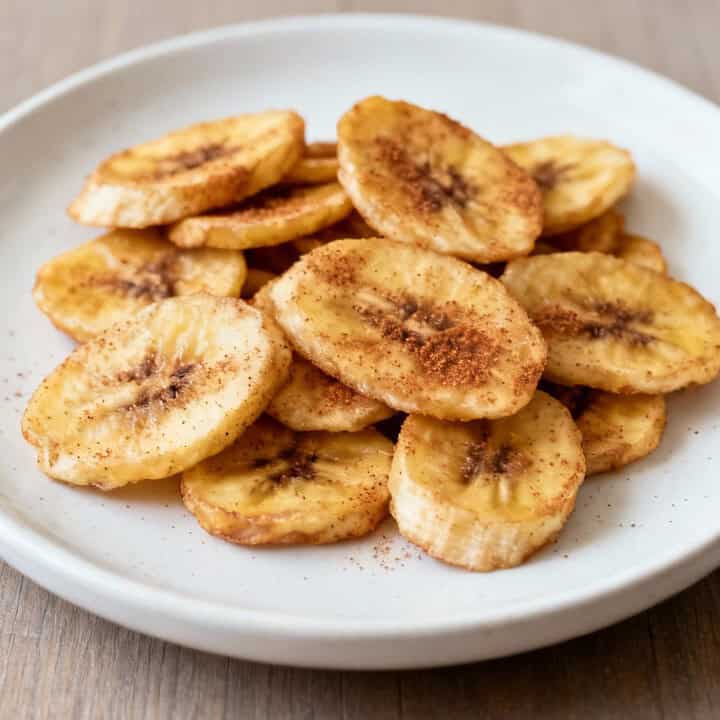 Cinnamon-sugar air fryer banana chips