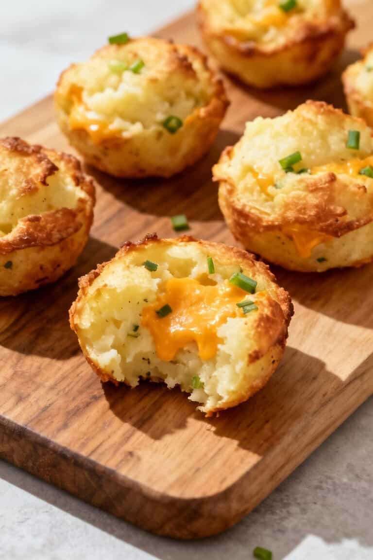 Cheesy mashed potato puffs recipe