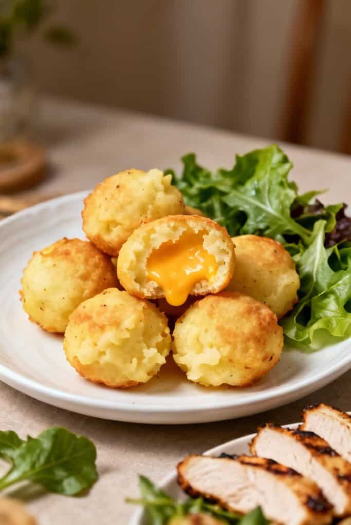Cheesy mashed potato puffs recipe
