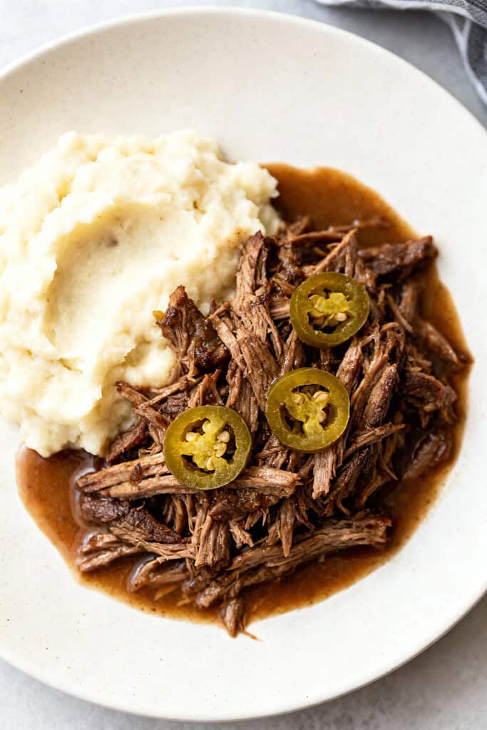 Mississippi Pot Roast With Pepperoncini | Easy Comfort Food 2 Mississippi pot roast with pepperoncini served