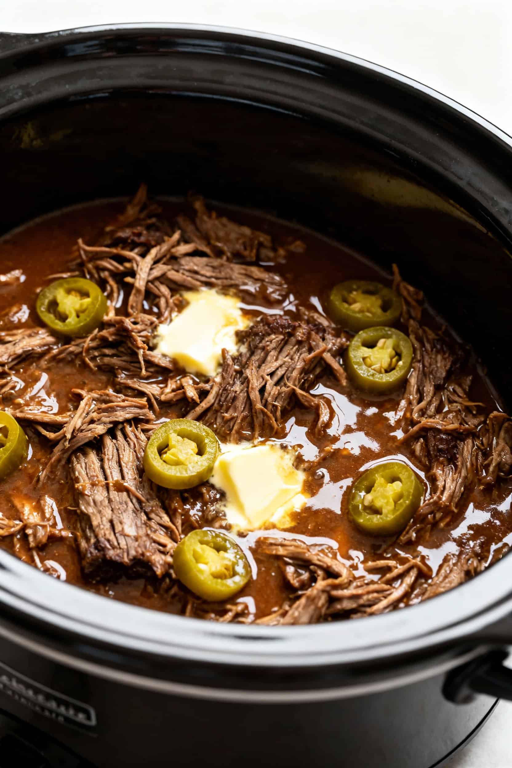 Mississippi pot roast with pepperoncini