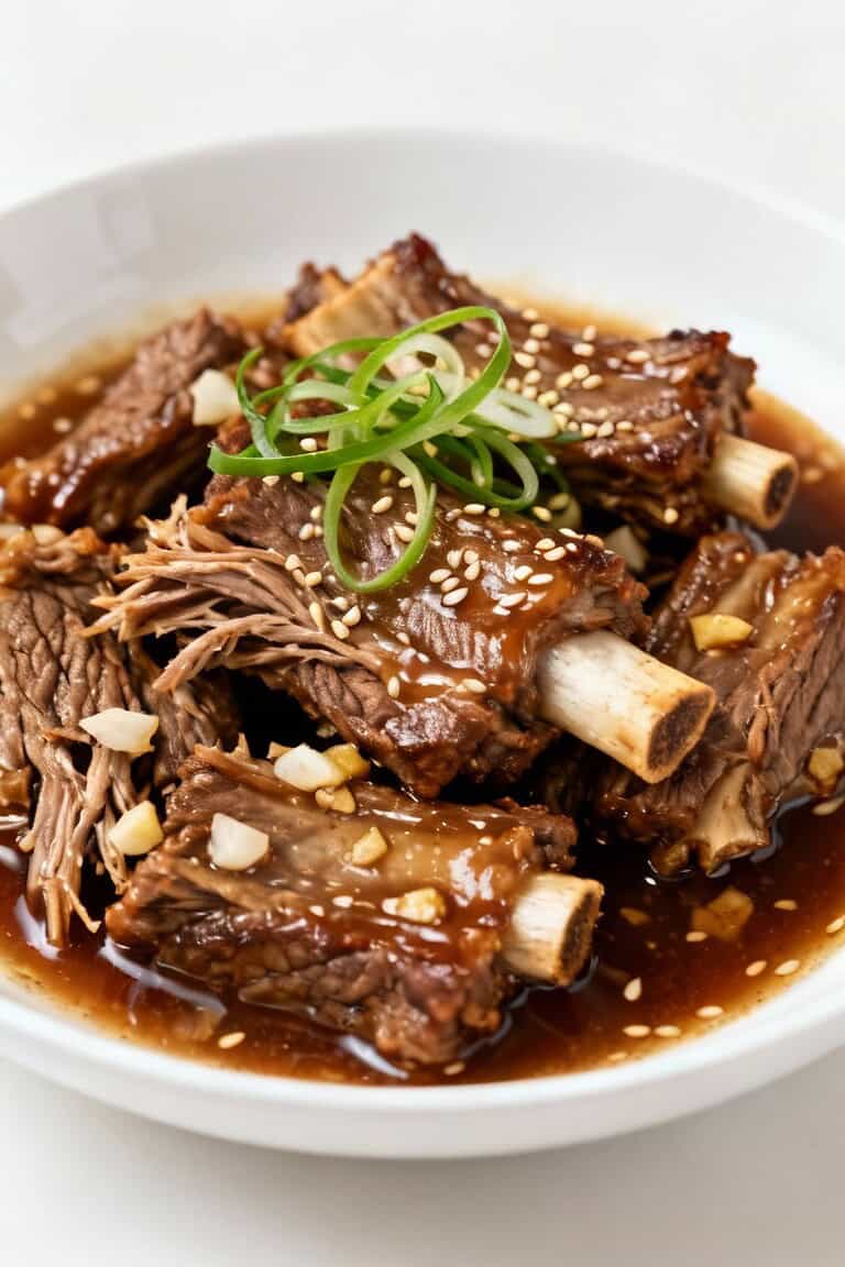 Korean beef short ribs in the slow cooker