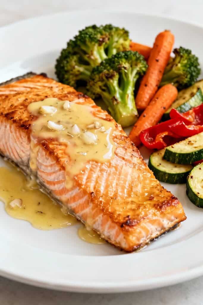 Tasty Garlic Butter Salmon With Roasted Vegetables 2 Image 21