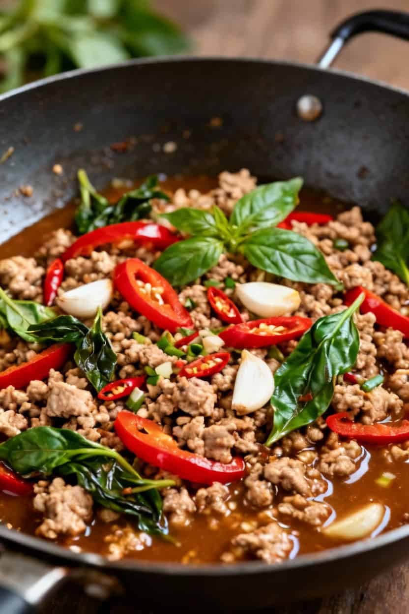 Thai Basil Chicken Stir Fry: A Quick And Flavorful Dinner Recipe 1 Thai basil chicken stir fry
