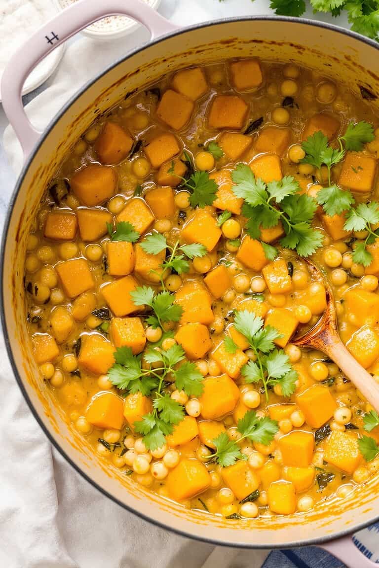Easy vegan sweet potato & chickpea curry