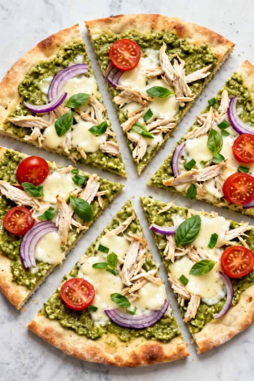 Pesto Chicken Flatbread: A Quick And Flavorful Meal Idea 1 Pesto chicken flatbread